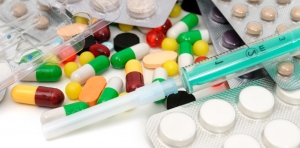 Medication and syringe laid out