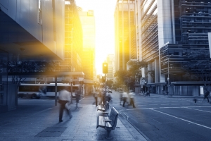 Peak hour and morning rush in Brisbane city traffic